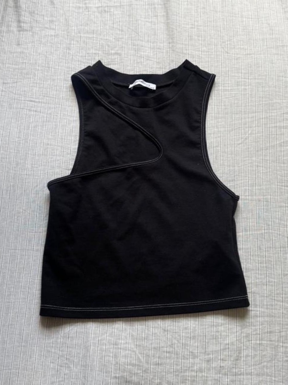Zara Black Asymmetrical Cutout Tank Top
